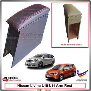 Nissan Livina L10 L11 4' Plywood PVC Armrest Center Console Box (Sponge+Diamond)
